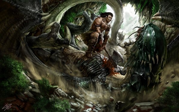 Fantasy Battle Creature Blood Dark Weapon Warrior HD Wallpaper | Background Image
