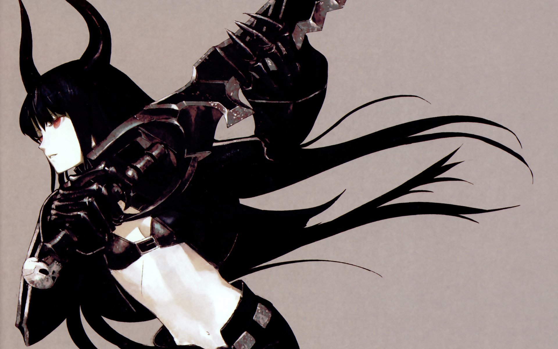 Download Black Gold Saw Anime Black Rock Shooter HD Wallpaper