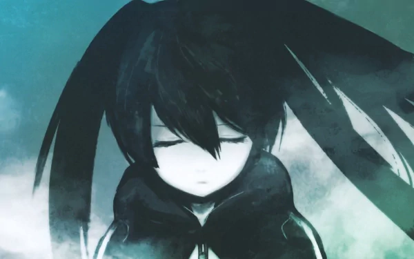 Anime-inspired image of Black Rock Shooter with a moody, atmospheric background, presented as a stunning 4K Ultra HD desktop wallpaper.