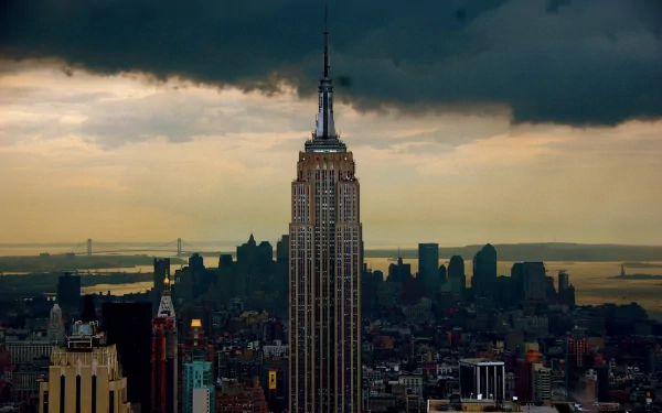 New York Manhattan man made Empire State Building HD Desktop Wallpaper | Background Image