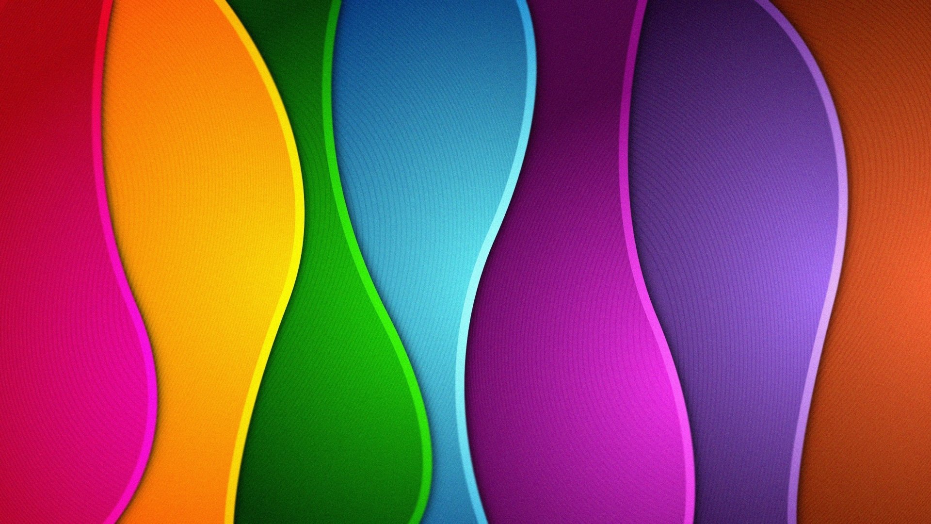 An abstract HD wallpaper featuring vibrant pastel colors in a flowing wave pattern, displaying shades of pink, green, blue, and purple, creating a colorful and dynamic background.
