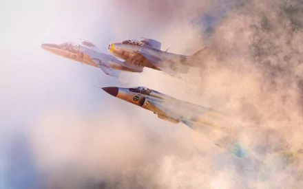 military jet fighter Saab 105 Saab 29 Tunnan Saab 37 Viggen HD Desktop Wallpaper | Background Image