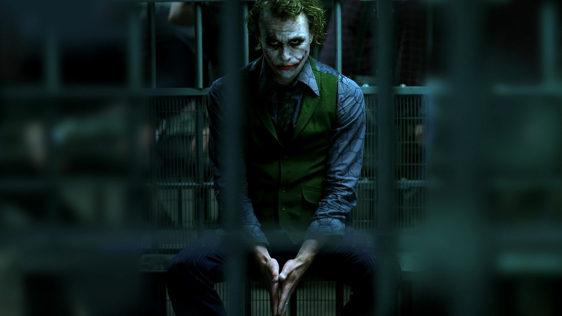 Dark Knight Joker HD Wallpaper: Chaos Behind Bars, image size:1920x1080