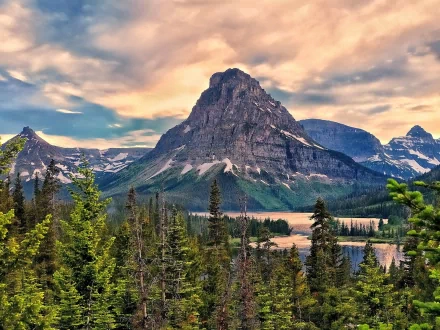 sinopah mountain glacier national park lake nature mountain HD Desktop Wallpaper | Background Image