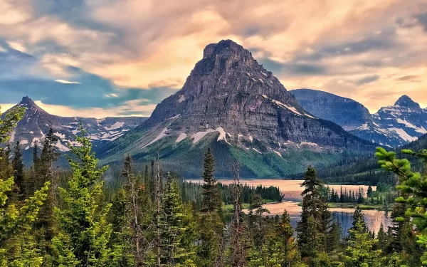sinopah mountain glacier national park lake nature mountain HD Desktop Wallpaper | Background Image