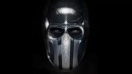 A HD PC desktop wallpaper featuring a close-up of a menacing mask from the video game Army of Two: The Devil's Cartel, set against a dark background.