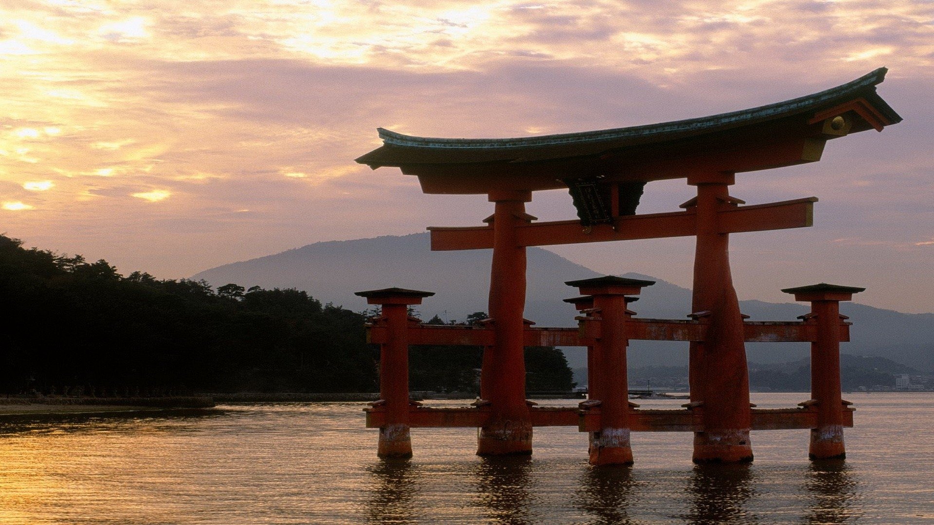 Download Religious Itsukushima Gate HD Wallpaper