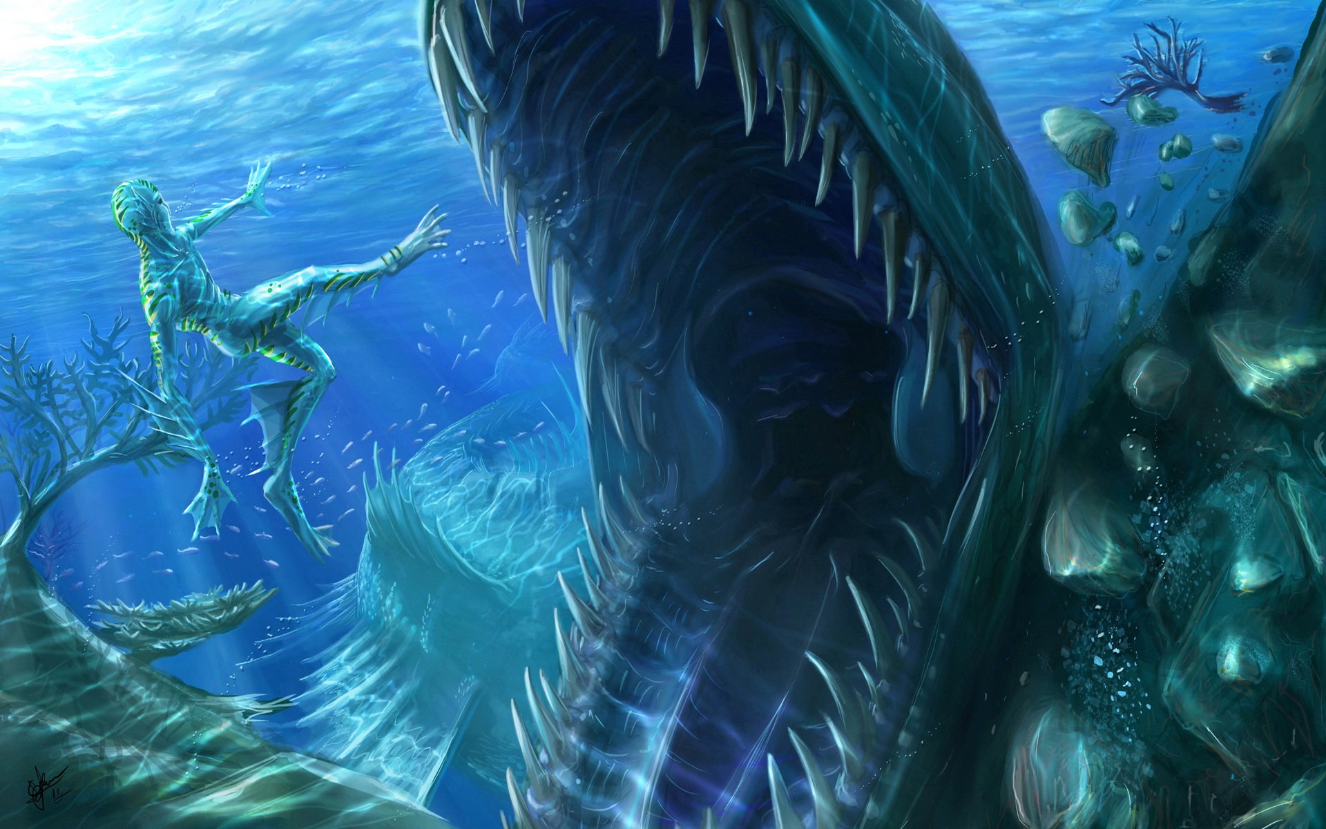 Download Fantasy Sea Monster HD Wallpaper | 1920x1200 | Wallpaper Abyss