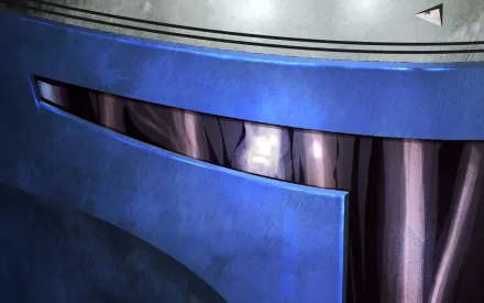 Close-up of Jango Fett's distinctive armor in a dynamic sci-fi setting, showcasing elements from the Star Wars universe. A striking HD wallpaper for fans of the franchise.