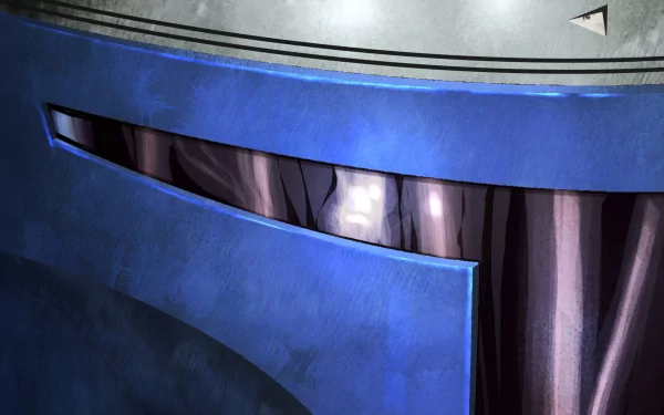 Close-up of Jango Fett's distinctive armor in a dynamic sci-fi setting, showcasing elements from the Star Wars universe. A striking HD wallpaper for fans of the franchise.