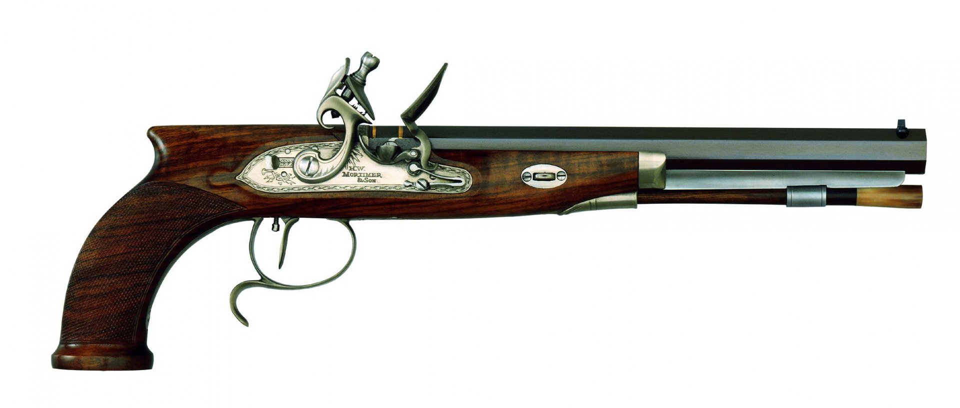 Download H. W. Mortimer & Son Flintlock Pistol Man Made Pistol Flintlock Wallpaper