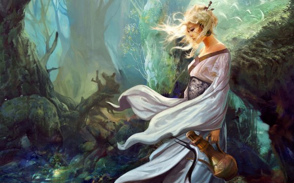 Fantasy Women Forest Oriental HD Wallpaper | Background Image