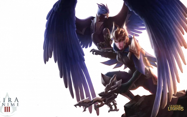 A stunning HD wallpaper featuring Quinn from League of Legends, poised for action with her companion, highlighting the dynamic and vibrant art of the game.