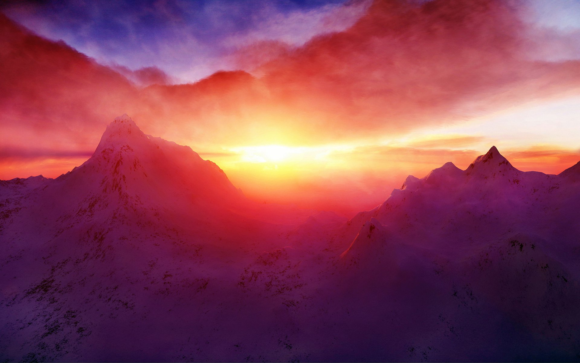 Majestic Mountain Sunset HD Wallpaper | 1920x1200 | Wallpaper Abyss