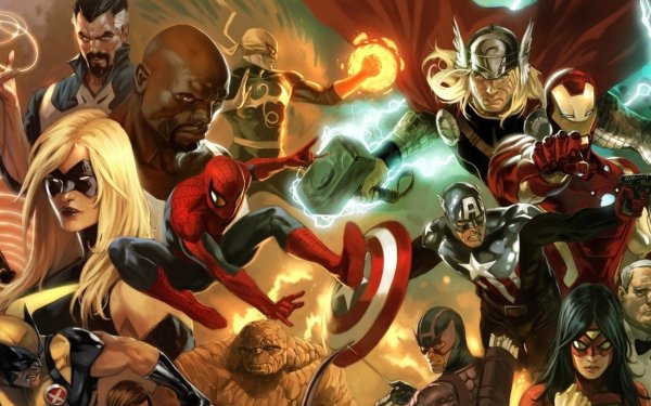 Bande-dessinées Marvel Comics Ms. Marvel Spider-Man Iron Fist Wolverine Thing Œil-de-Faucon Captain America Thor Iron Man Spider-Woman Ben Grimm Docteur Strange Fond d'écran HD | Image