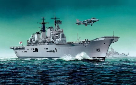 HMS Invincible (R05) warship aircraft carrier military Royal Navy HD Desktop Wallpaper | Background Image