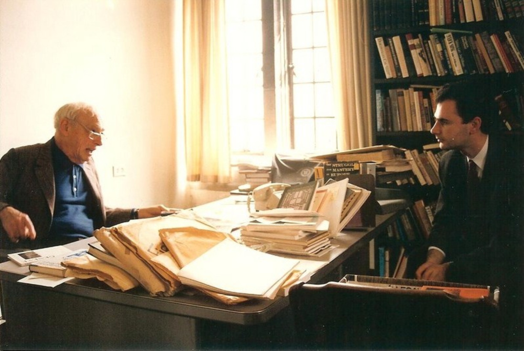 Saul Bellow and Dejan Stojanovic, University of Chicago, 1992 by Goran Mikic