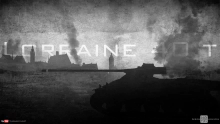 Dark, atmospheric HD PC desktop wallpaper featuring a silhouette of a tank in a smoky battlefield, themed around the video game World of Tanks and dark gaming.