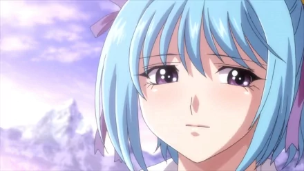 Kurumu Kurono from the anime Rosario + Vampire gazes thoughtfully, set against a beautiful sky, creating an engaging HD desktop wallpaper background.