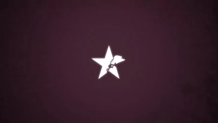 HD PC desktop wallpaper featuring a dark, minimalist design with a white star and silhouette inspired by Insane Black Rock Shooter anime.