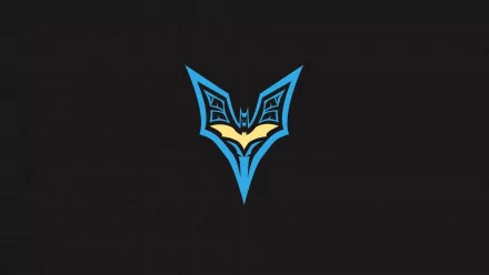 A striking HD wallpaper featuring the Batman symbol in blue and yellow against a black background, capturing the essence of the iconic comic character.