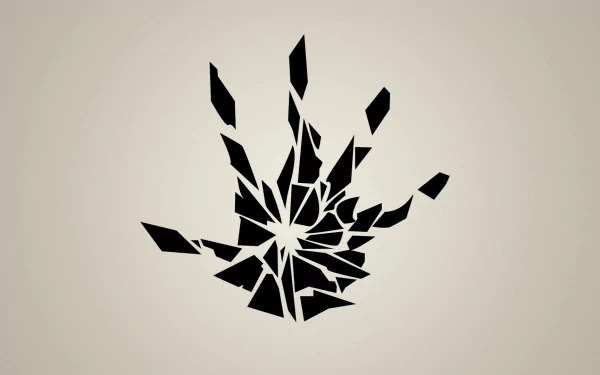 HD PC desktop wallpaper featuring a shattered, black frostbite emblem inspired by video game design on a neutral background.