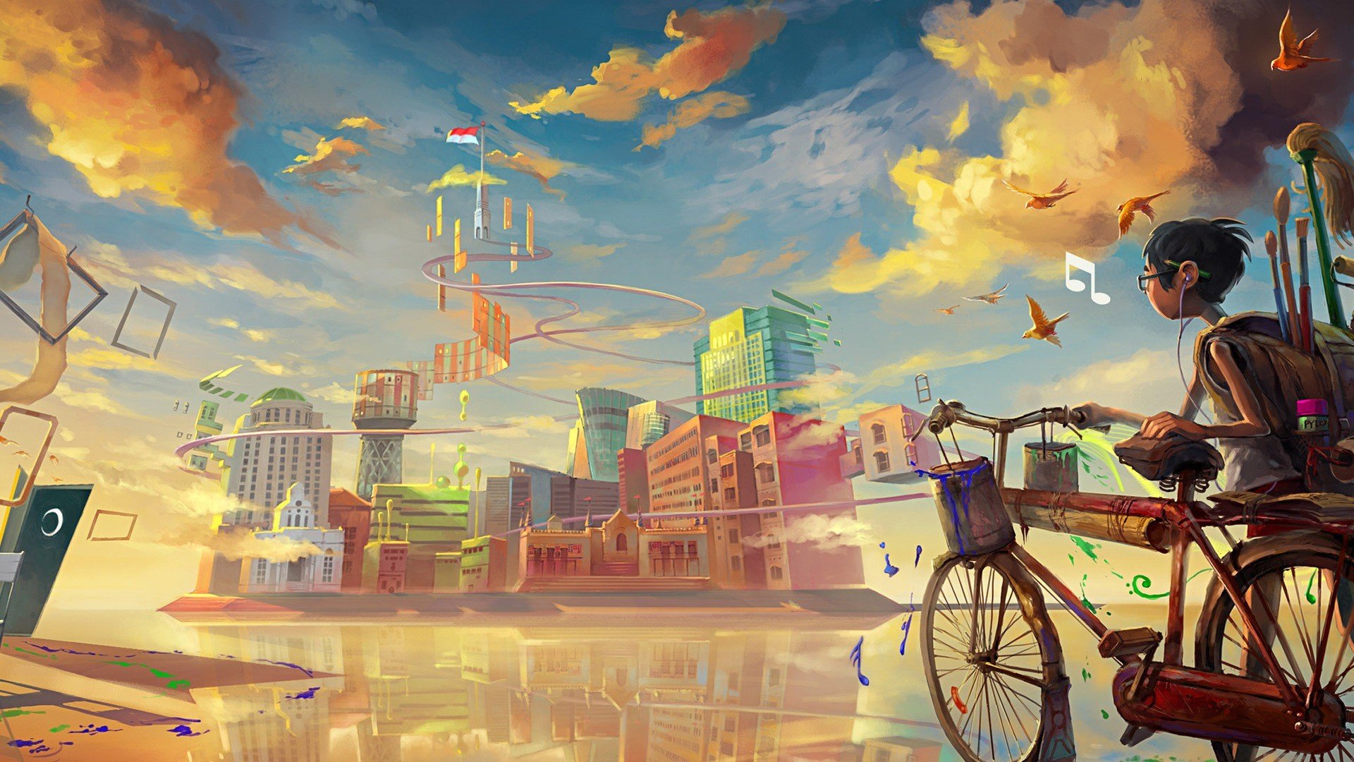 Download Dreamy Cityscape HD Wallpaper | 1920x1080 | Wallpaper Abyss
