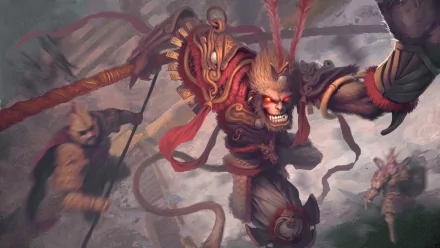 monkey warrior fantasy Sun Wukong fantasy warrior HD Desktop Wallpaper | Background Image