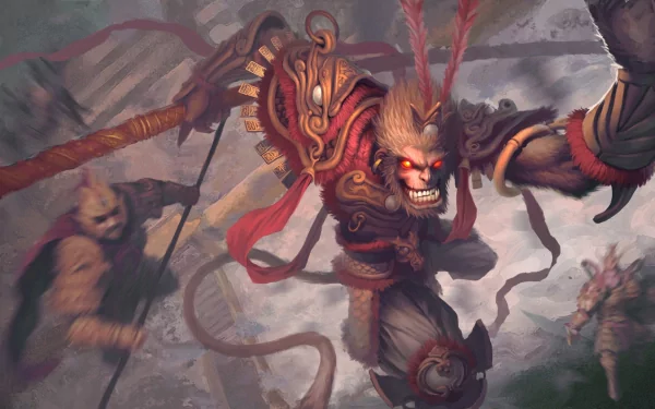 monkey warrior fantasy Sun Wukong fantasy warrior HD Desktop Wallpaper | Background Image