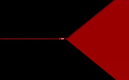 An abstract black background featuring a striking red shape extending from a central point, creating a visually engaging HD desktop wallpaper.