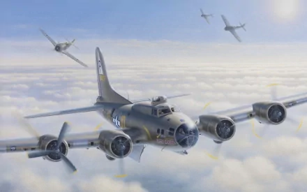 military Boeing B-17 Flying Fortress HD Desktop Wallpaper | Background Image