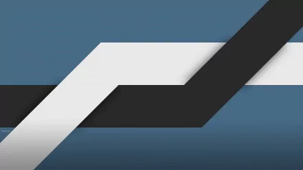 Abstract 2D HD PC desktop wallpaper featuring simple geometric lines and shapes in blue, white, and black tones.