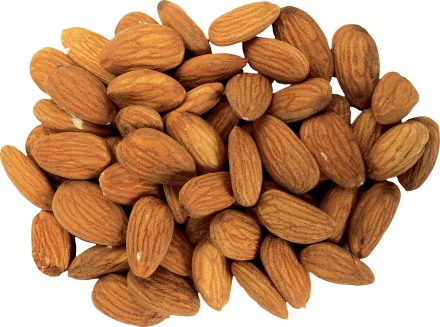 A vibrant HD desktop wallpaper featuring a close-up of an assortment of almonds, showcasing their textured brown skins and natural appeal.