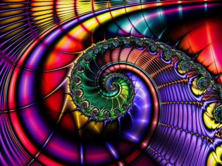 A vibrant HD desktop wallpaper featuring a psychedelic, trippy, and abstract fractal pattern with an array of vivid colors swirling in intricate, hypnotic designs.