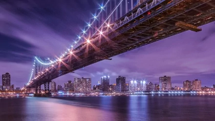 New York man made Manhattan Bridge HD Desktop Wallpaper | Background Image