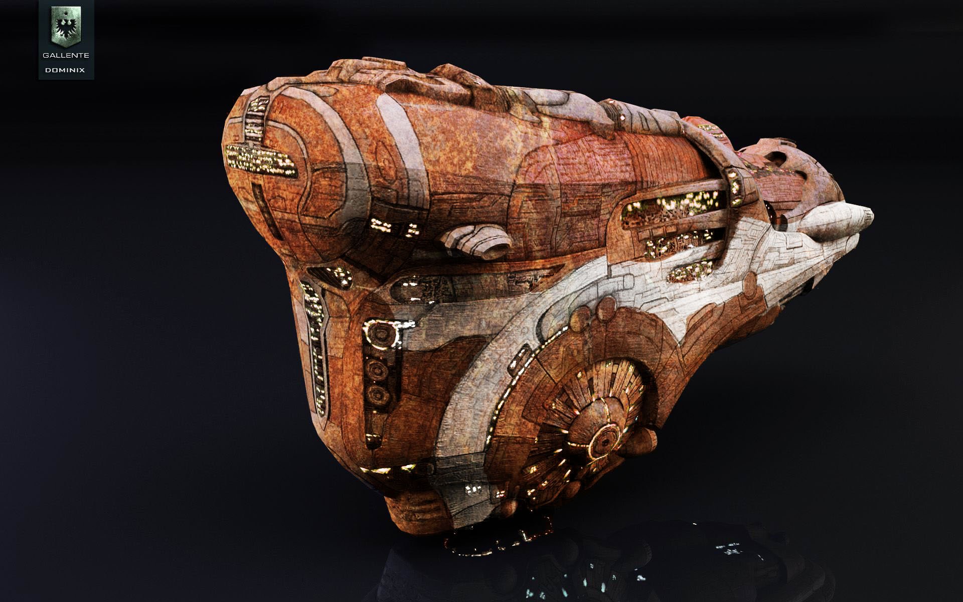 HD EVE Online desktop wallpaper featuring a detailed spaceship against a dark background.