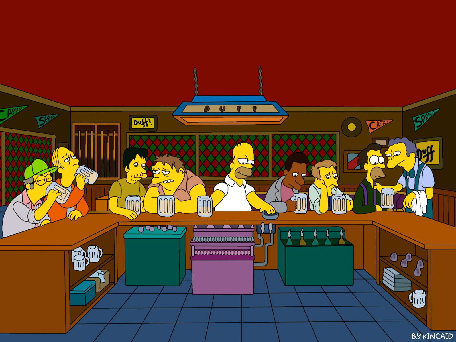 Cheers At Moe s HD Wallpaper From The Simpsons