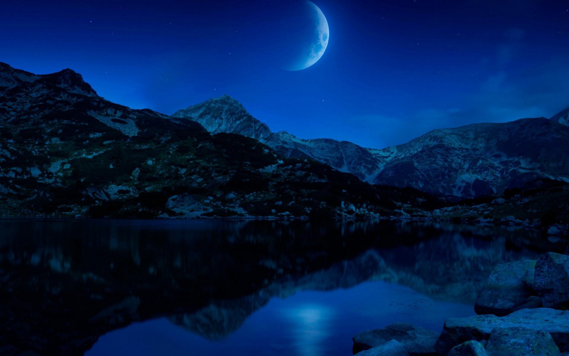 Serene Moonlit Nature HD Wallpaper