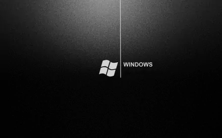 A sleek HD desktop wallpaper featuring a minimalist black background with the Windows logo, embodying modern technology aesthetics.