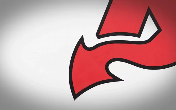 HD desktop wallpaper featuring the red and black New Jersey Devils logo on a white background, representing the sports team.