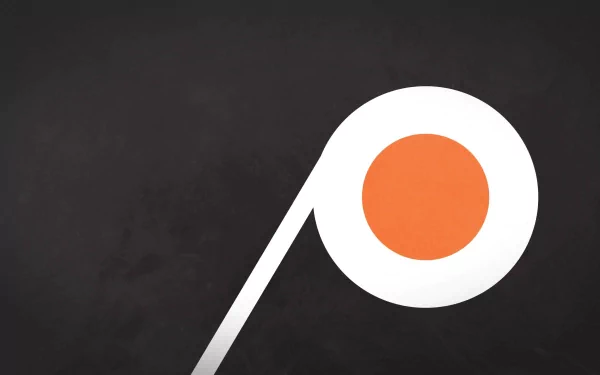 Minimal Philadelphia Flyers emblem on a textured charcoal field — 2K Quad HD PC desktop sports wallpaper.