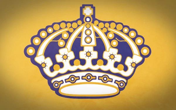 HD desktop wallpaper featuring the Los Angeles Kings crown logo on a gold background, representing the sports team's iconic emblem.