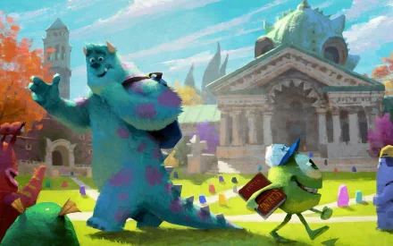James P. Sullivan Mike Wazowski movie Monsters University HD Desktop Wallpaper | Background Image