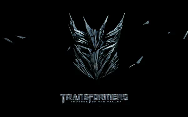 HD PC desktop wallpaper featuring the Decepticon emblem from the movie Transformers: Revenge of the Fallen on a black background.