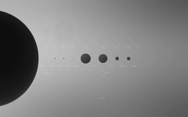 HD wallpaper depicting the Solar System with stylized planetary bodies against a dark background.