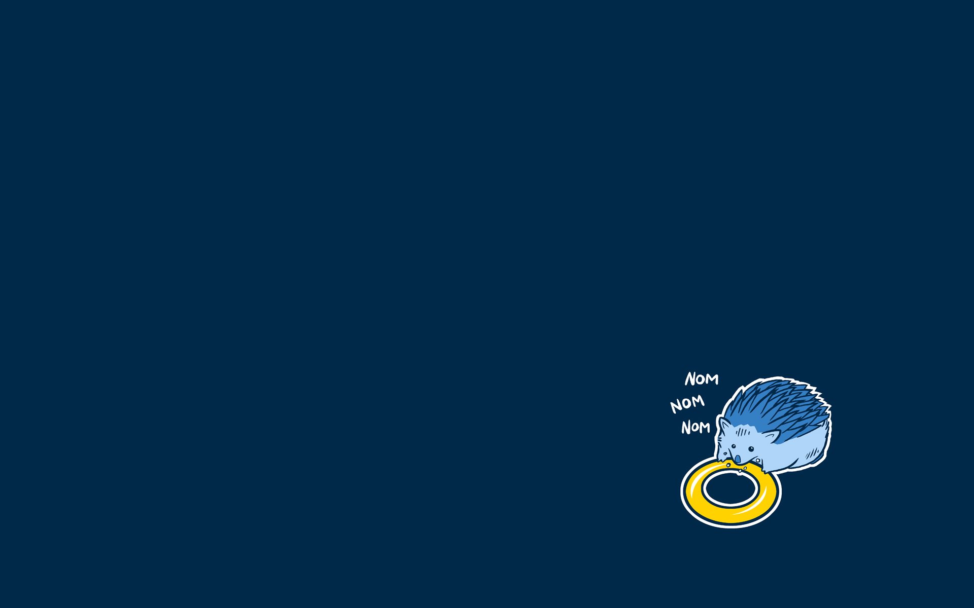 HD desktop wallpaper featuring Sonic the Hedgehog in minimalist style against a navy blue background.