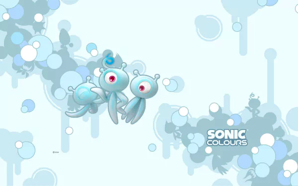HD desktop wallpaper featuring Yacker from Sonic Colors with a blue abstract background.