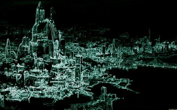 Abstract Sci Fi City Planet Space HD Wallpaper | Background Image