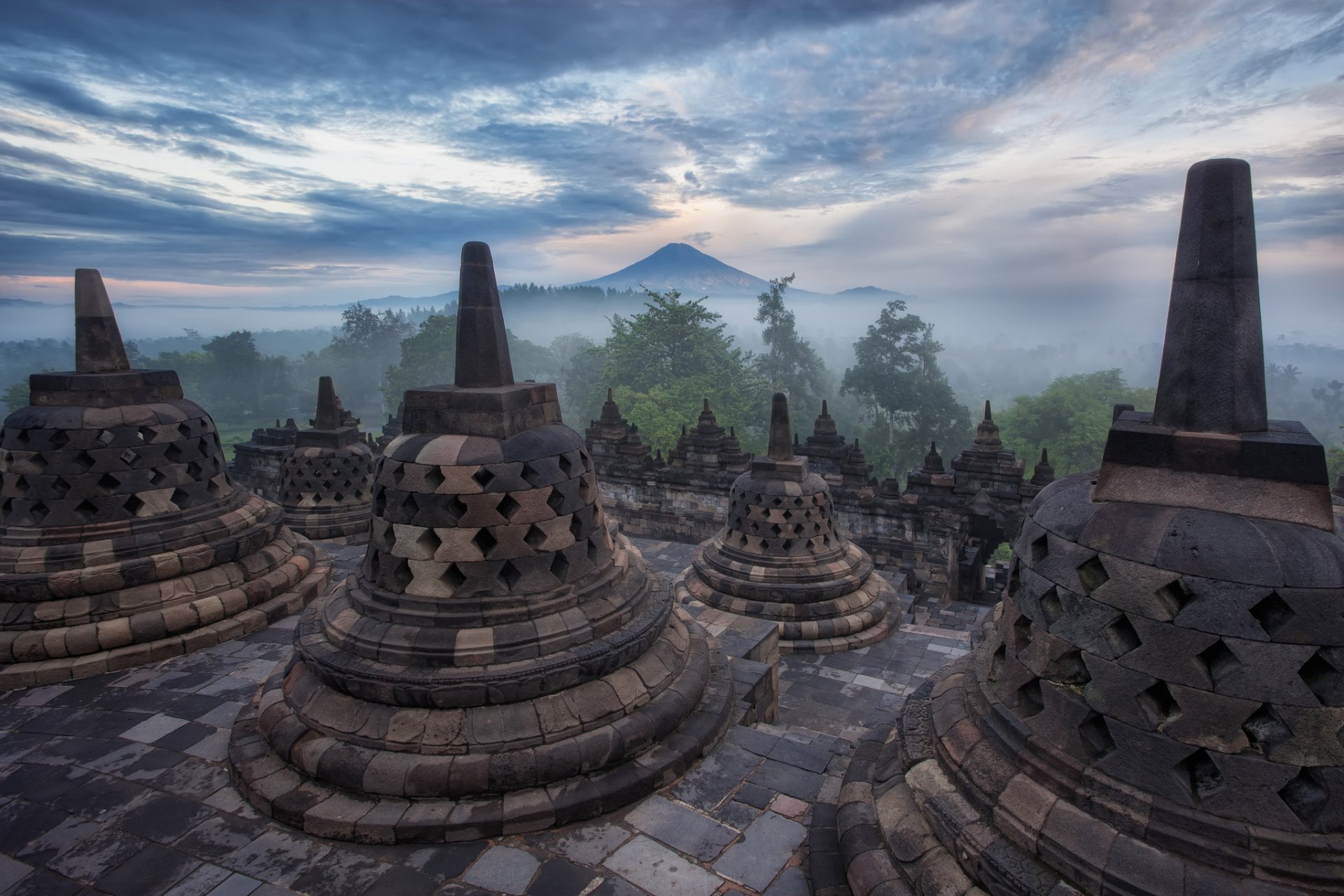 Borobudur Buddhist Temple in Magelang Central  Java  