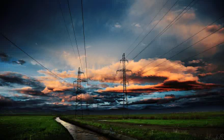 man made power line HD Desktop Wallpaper | Background Image
